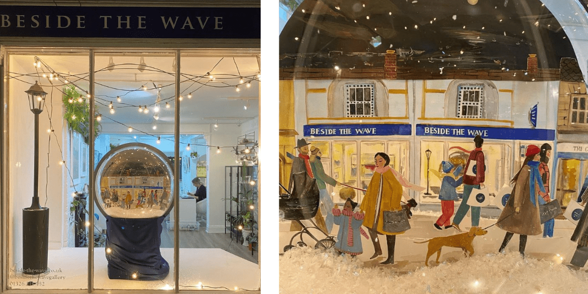 Falmouth's Top 5 Christmas Shop Windows beside the wave