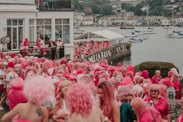 the working boat pink wig pre-party