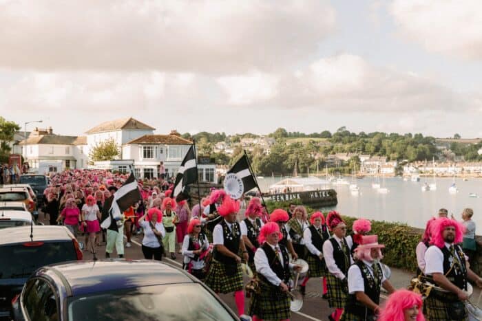 falmouth-town-marine-band-pink-wig-greenbank-working-boat